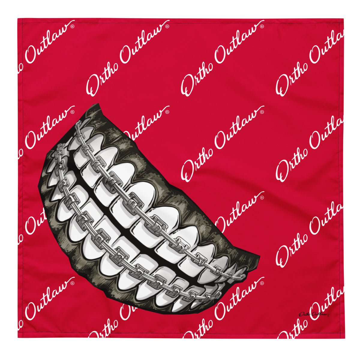 orthodontic themed bandana all over print Ortho Outlaw accessory