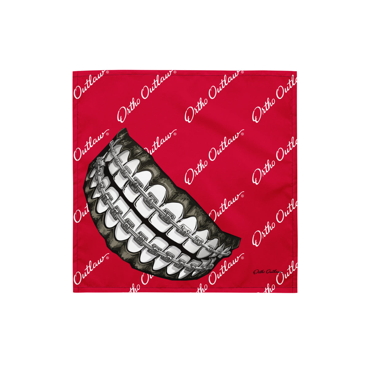 orthodontic themed bandana all over print Ortho Outlaw accessory