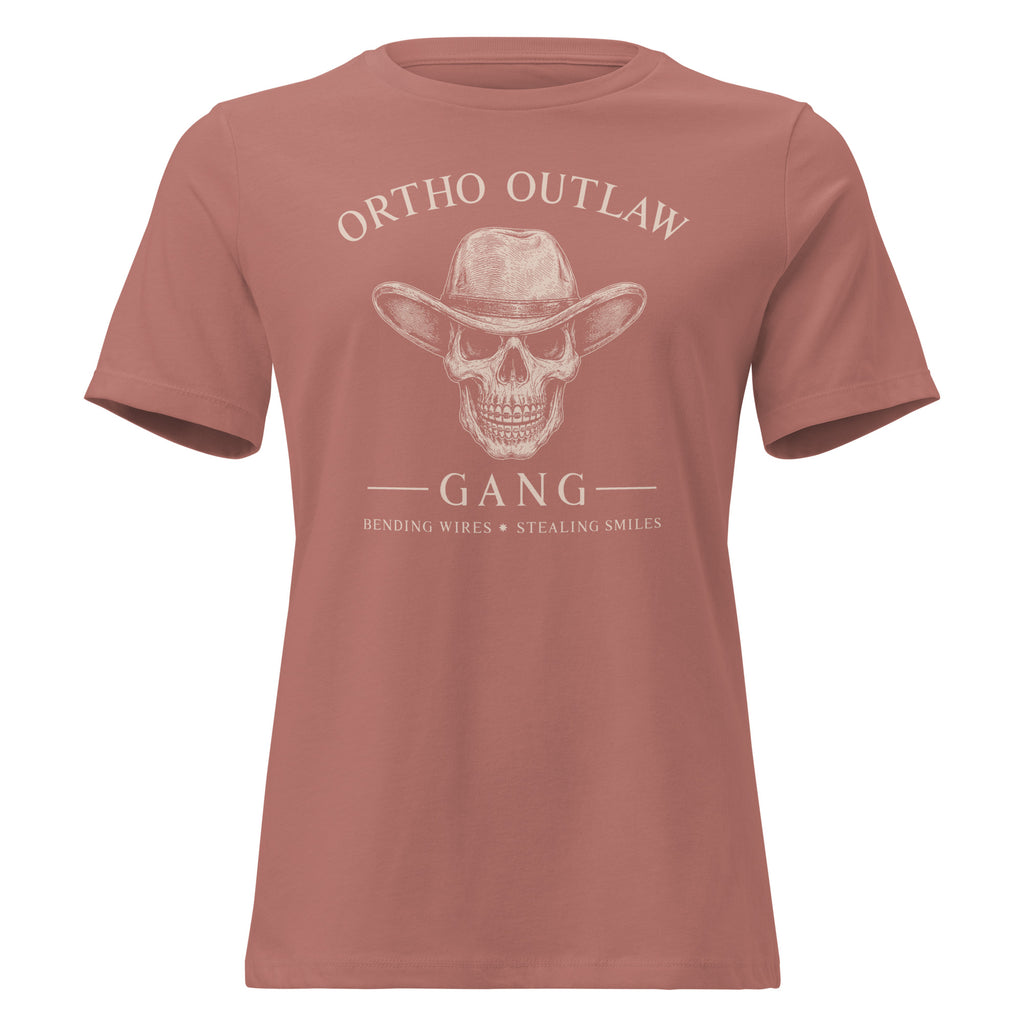 Ortho Outlaw graphic t-shirt orthodontic apparel skull logo design