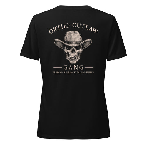 Ortho Outlaw graphic t-shirt orthodontic apparel skull logo design